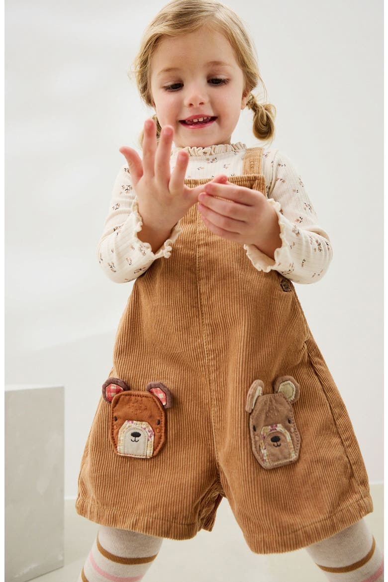 Kids' Bear Corduroy Overalls, T-Shirt & Socks Set, Alternate, color, TAN