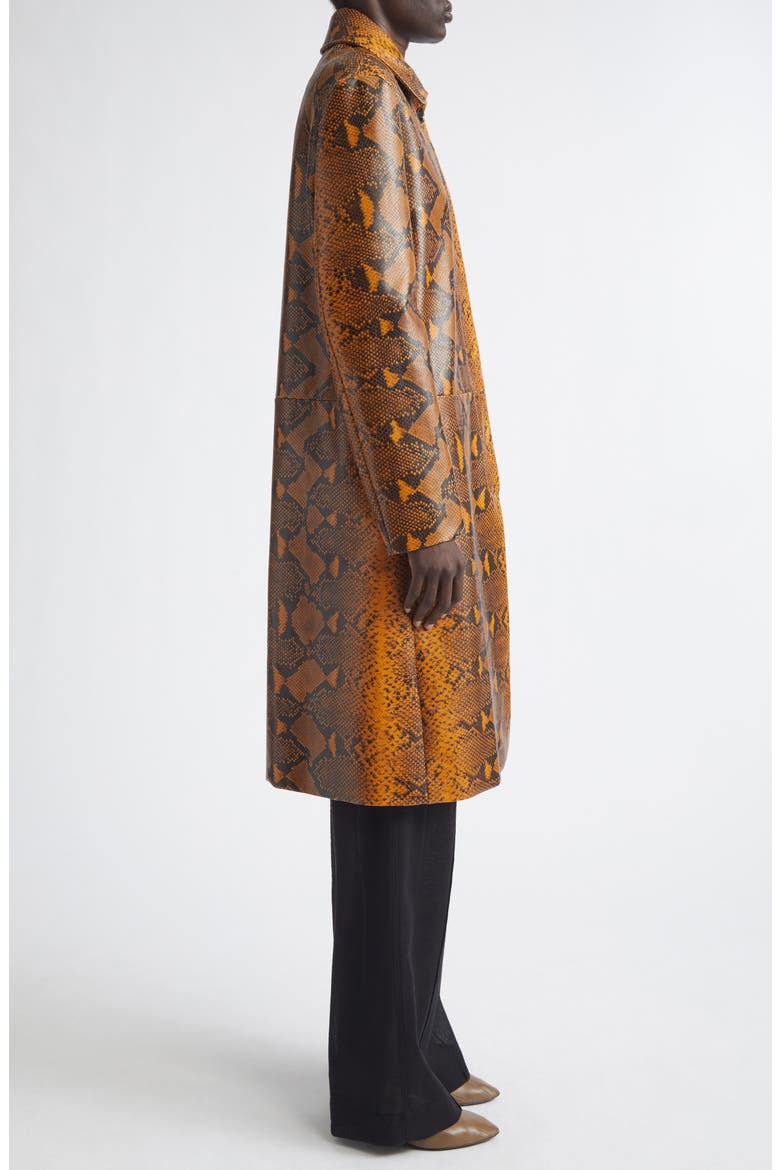 Leticia Python Print Coat, Alternate, color, GOLD MULTI