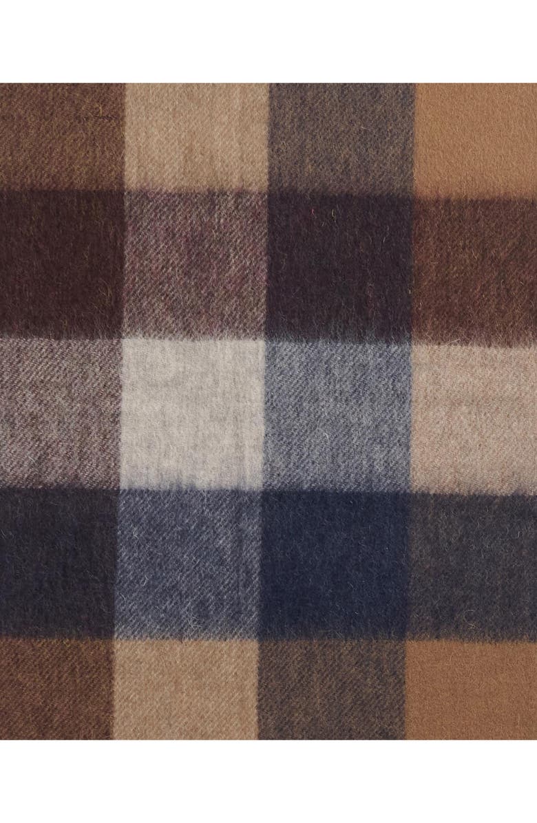 Barbour Tattersall Check Lambswool Fringe Scarf, Alternate, color, Midnight Oak