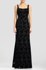 Dress the Population Lorena Floral Velvet Sleeveless Gown