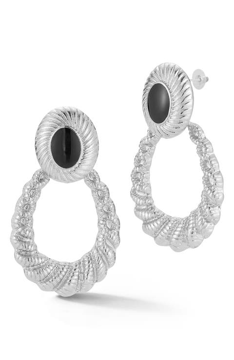 Twisted Doorknocker Drop Earrings