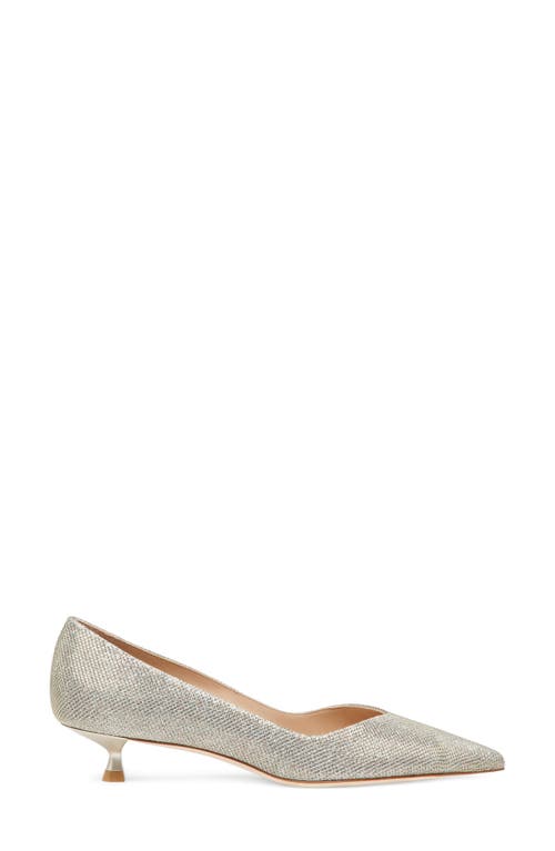 Stuart Weitzman Eva Pointed Toe Pump In Platino Vintage Denim