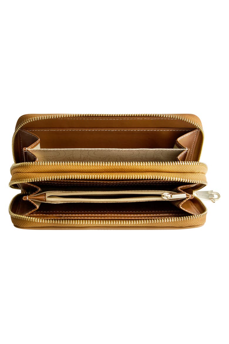 Buddha Patch Double Zip Chain Wallet, Alternate, color, DENIM