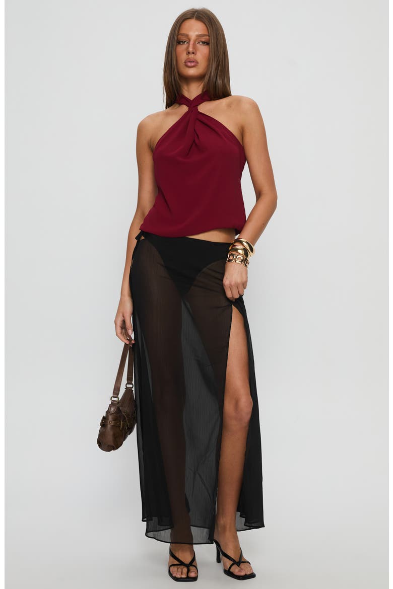 Adalynne Twist Neck Top, Alternate, color, RED