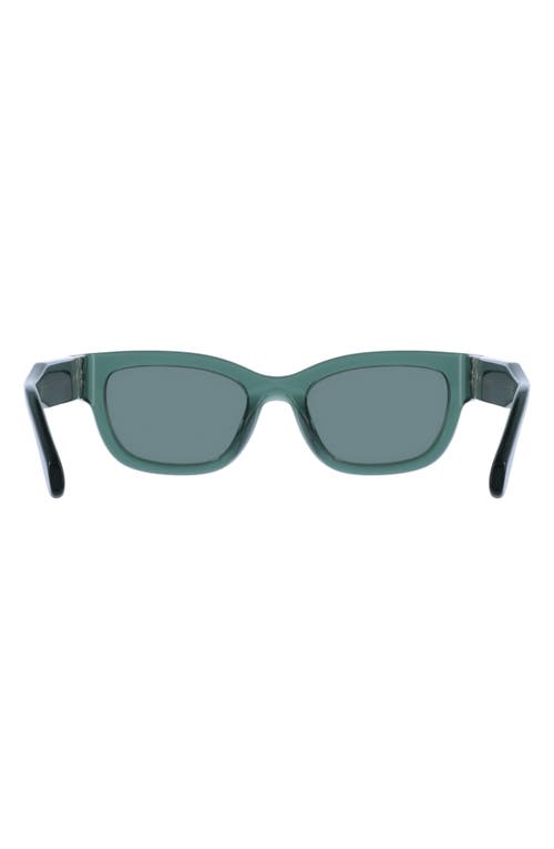 Ferragamo Gancino Rectangle Acetate Sunglasses In Transparent Green