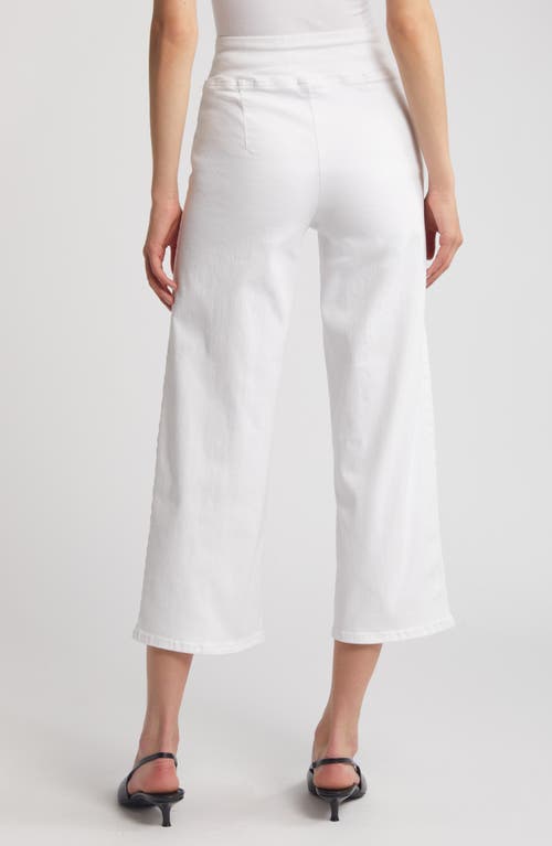 Frame Jet Set Wide Leg Denim Crop Pants In White