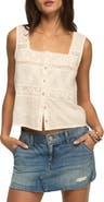 Lucky Brand Embroidered Lace Crop Tank
