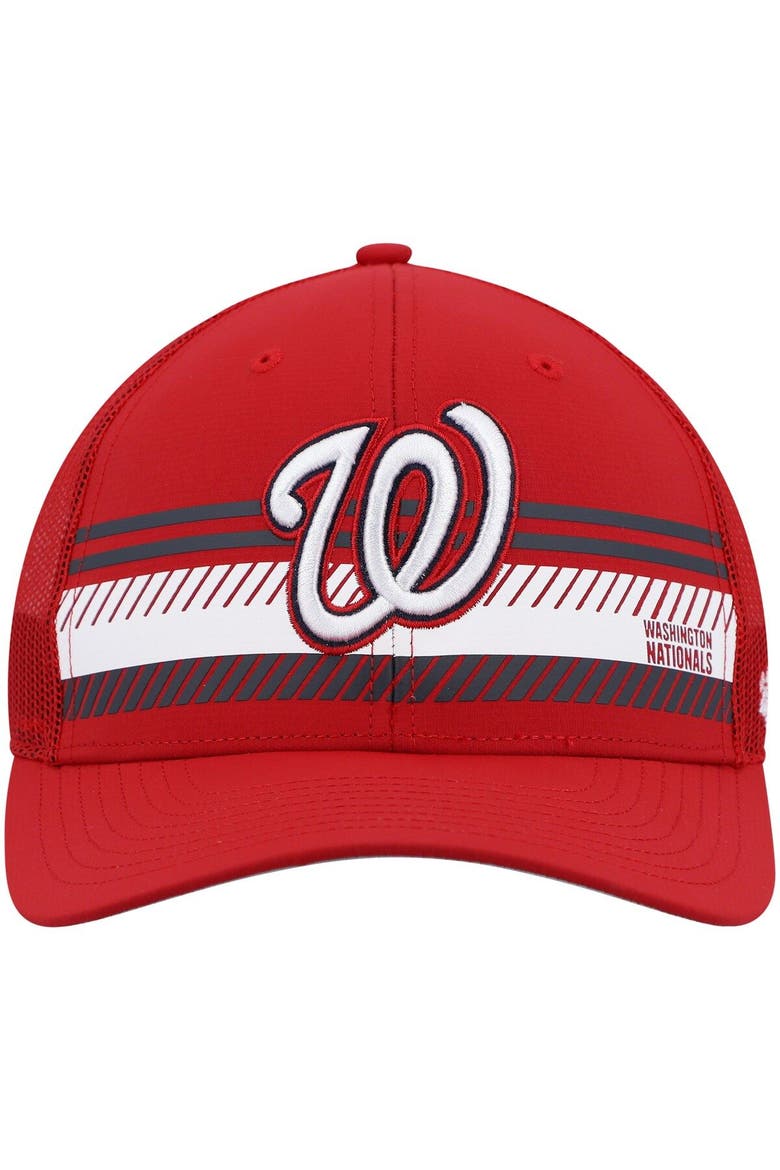 Men's '47 Red Washington Nationals Cumberland Trucker Snapback Hat, Alternate, color, Red