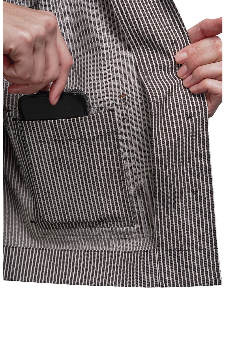 The Essential Railroad Stripe Utility Jacket, Alternate, color, Mocha/White