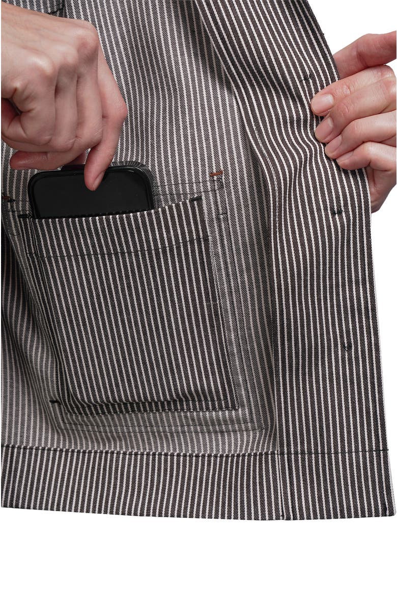 WILDFANG The Essential Railroad Stripe Utility Jacket, Alternate, color, Mocha/White