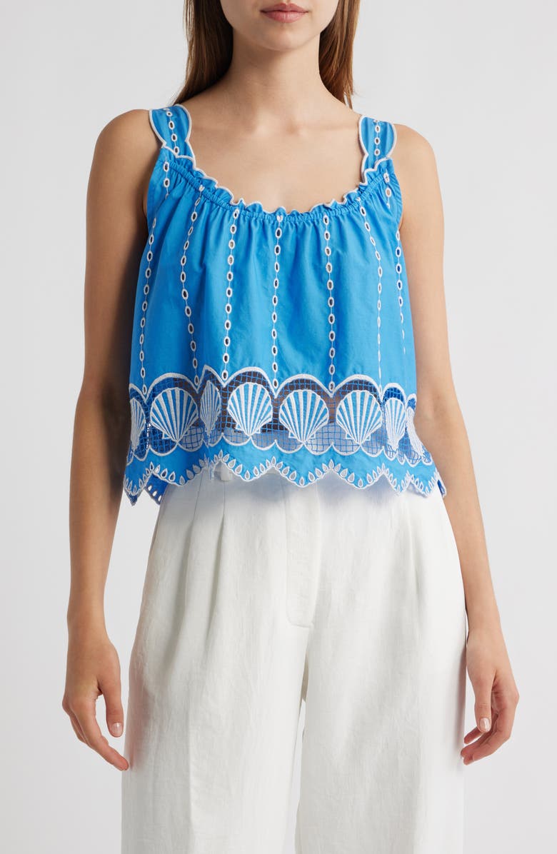 Rails Esperanza Eyelet Crop Tank, Main, color, French Blue