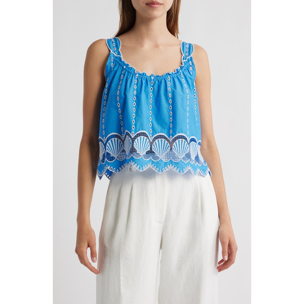 Rails Esperanza Eyelet Crop Tank In Blue