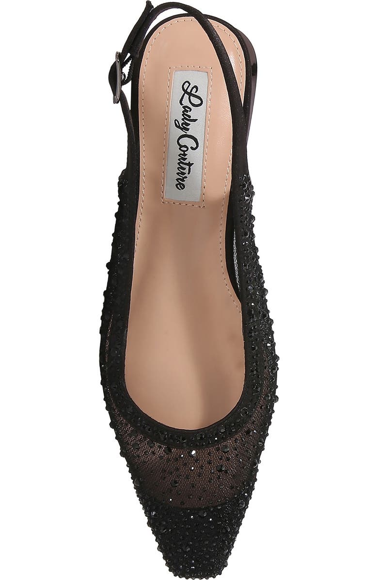 LADY COUTURE Kar Embellished Slingback Flat, Alternate, color, Black