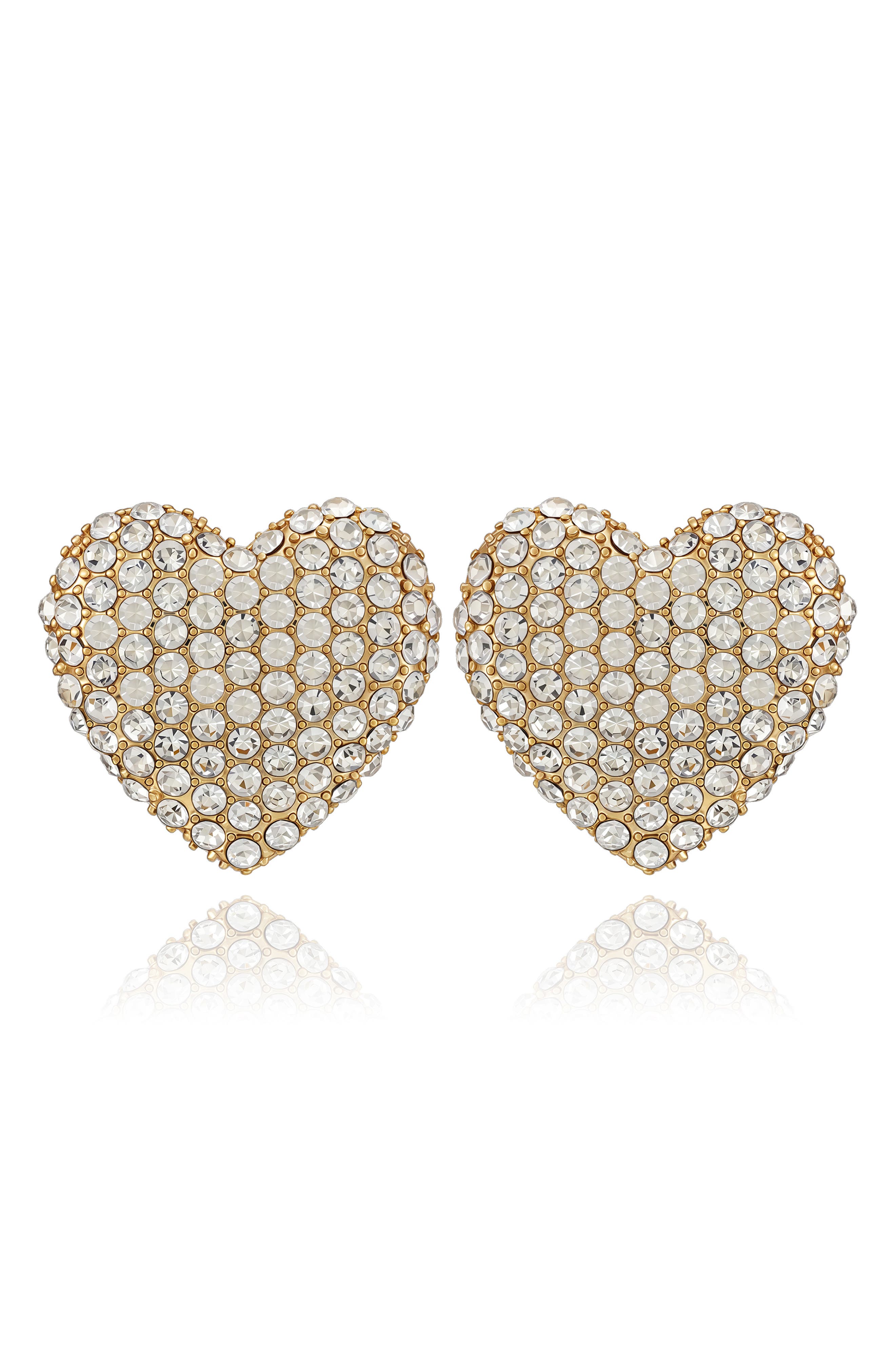 Crystal Heart Stud Earrings
