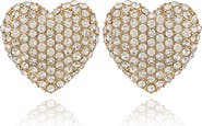 GUESS Crystal Heart Stud Earrings