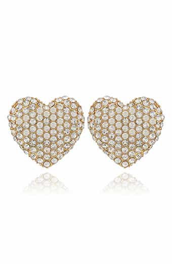 Crystal Heart Stud Earrings