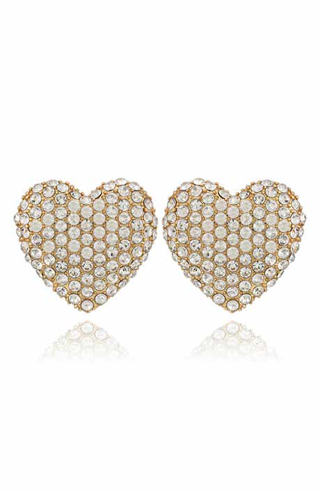 Crystal Heart Stud Earrings