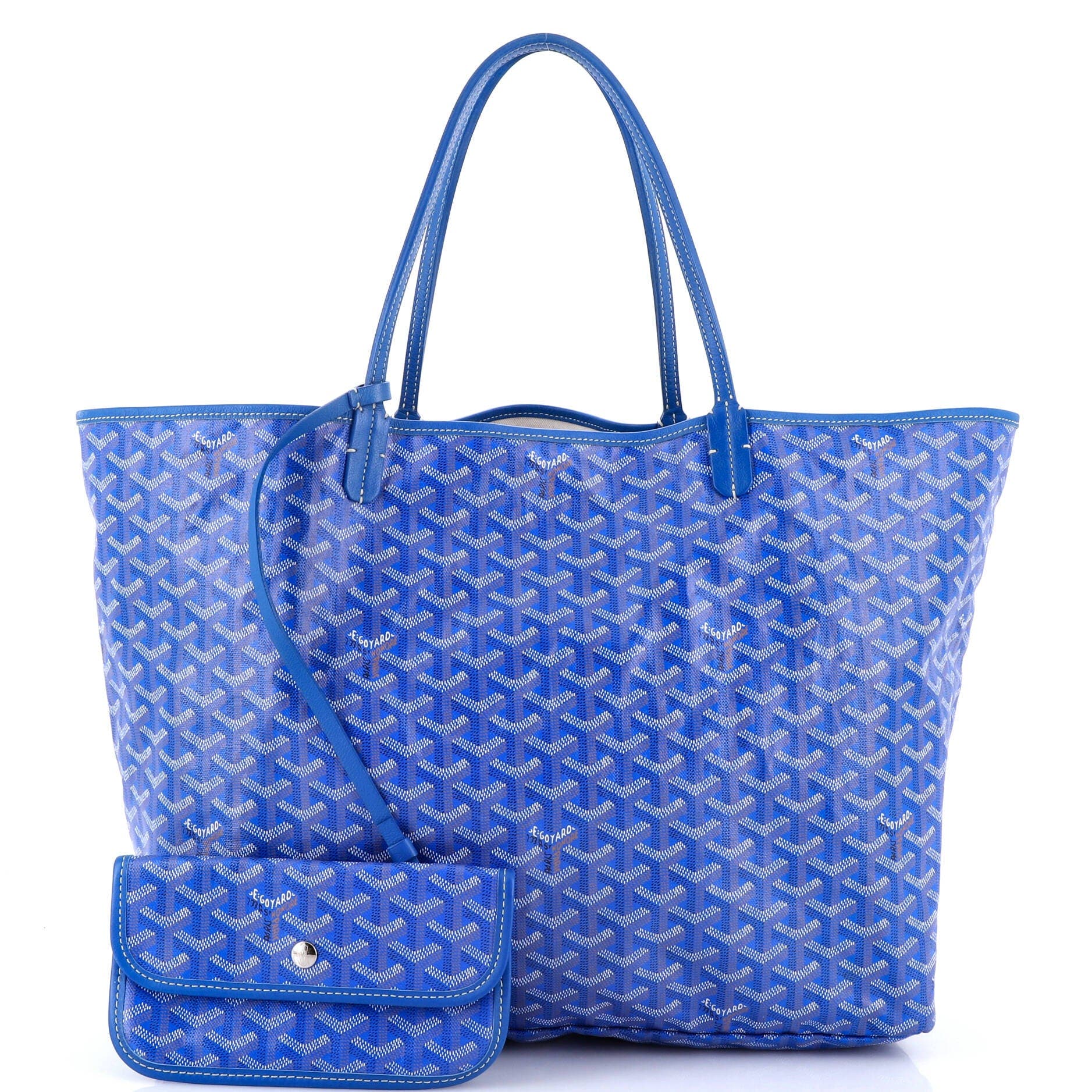 Pre-Owned Goyard Saint Louis Tote Coated Canvas GM, Alternate, color, Blue