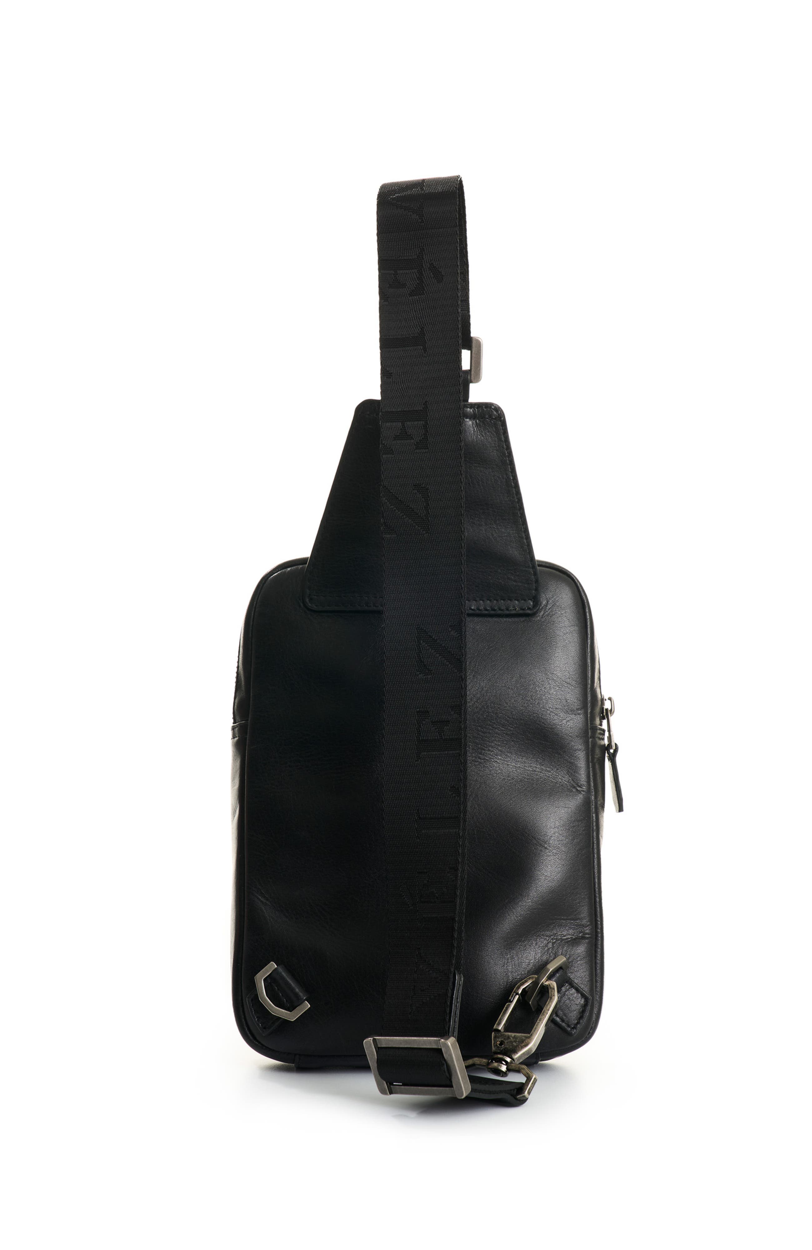 Velez Full Grain Leather Crossbody Bag Sling Shoulder Bags, Alternate, color, Black