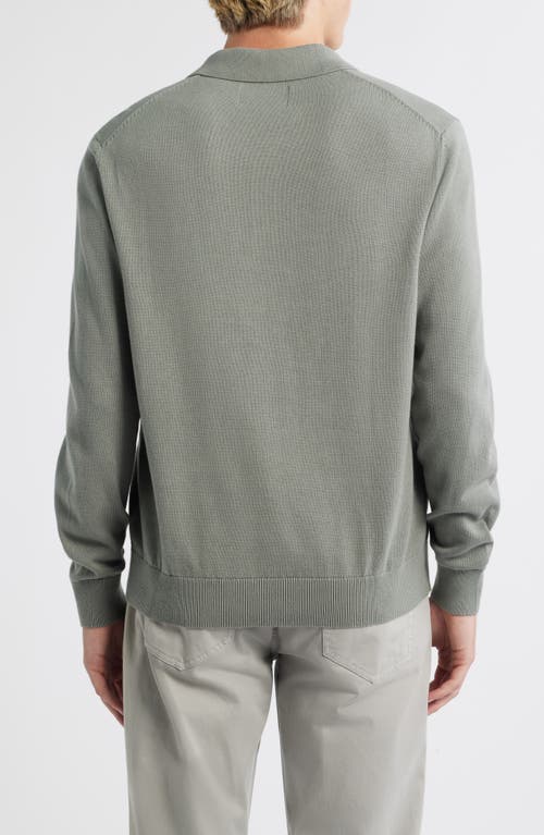 Alex Crane Feather Organic Cotton Polo Sweater In Blue
