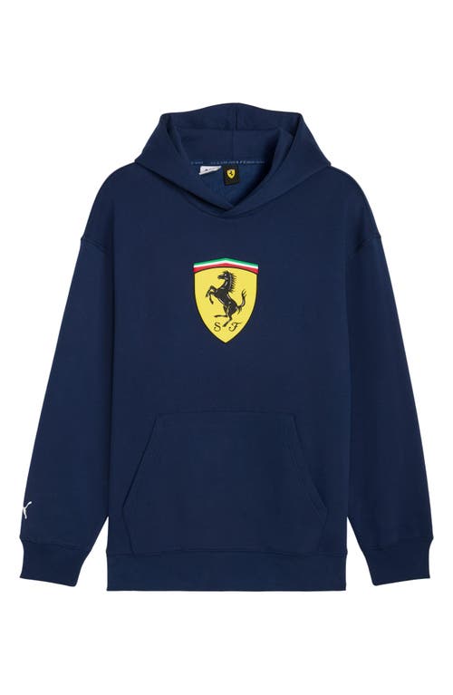 Puma Scuderia Ferrari Sportswear Shield Pullover Hoodie In Blue