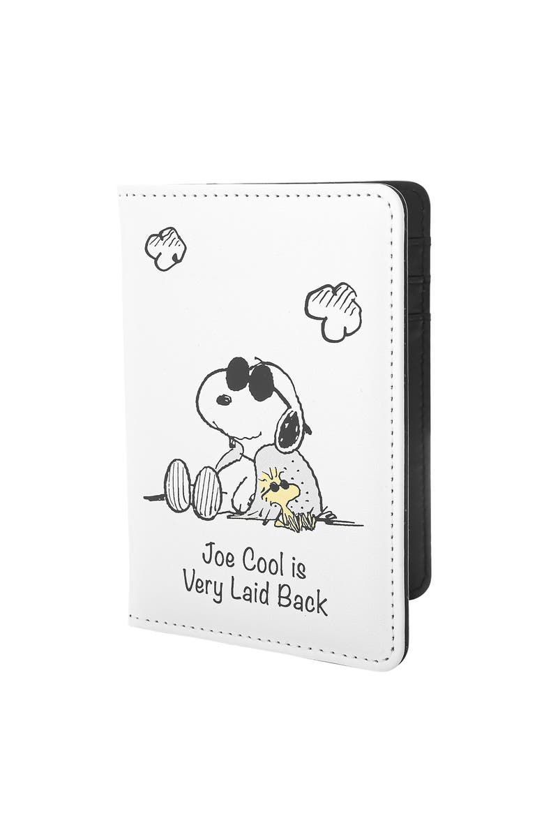 PEANUTS White and Black Passport Holder, Alternate, color, White, Black