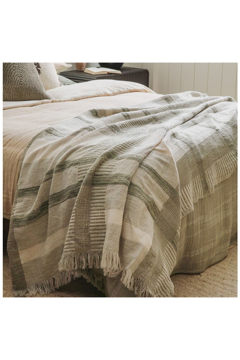 Zen Garden Plaid Throw, Alternate, color, GREEN
