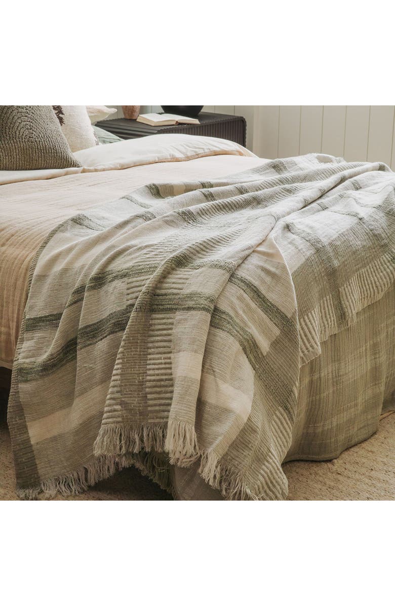 Crane Air Zen Garden Plaid Throw, Alternate, color, Green