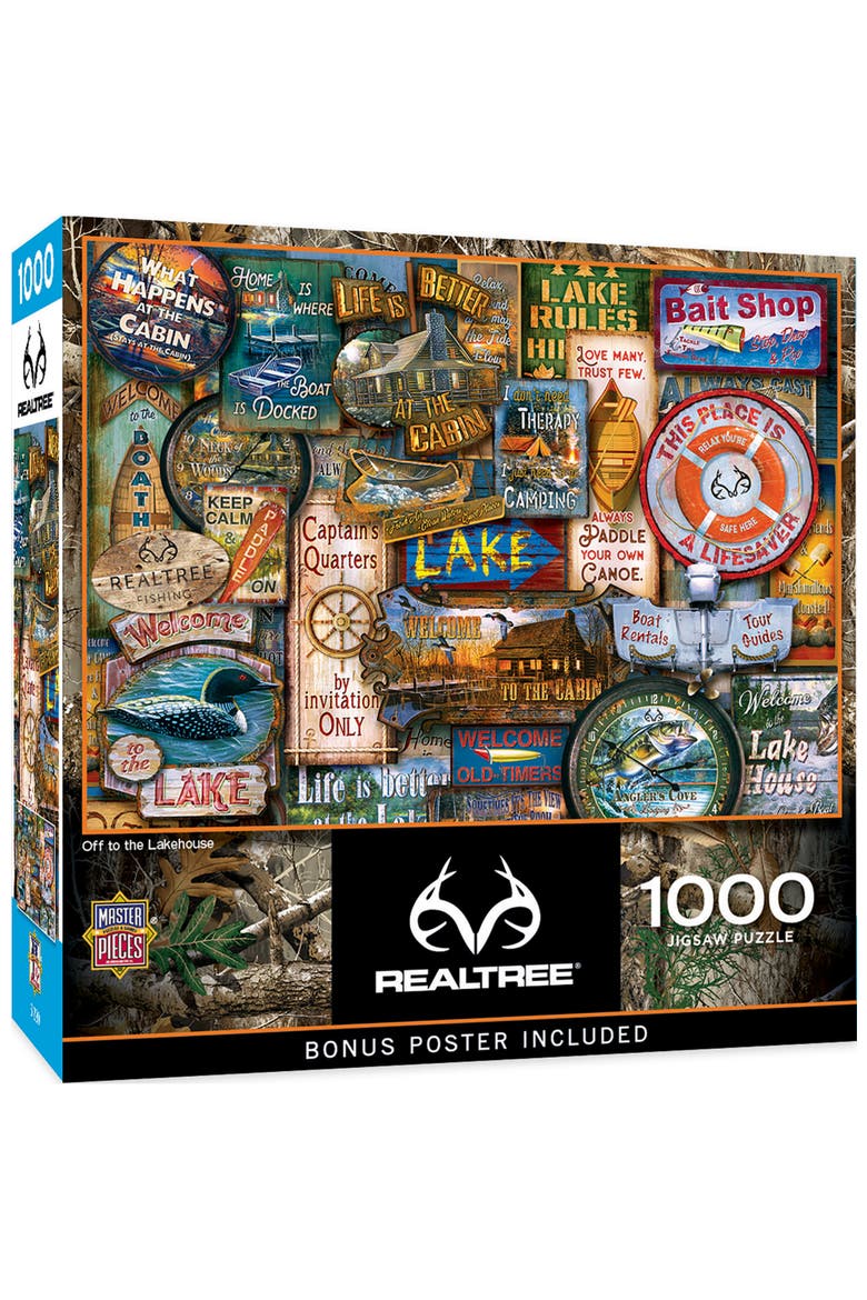 Off to the Lakehouse 1000 Piece Puzzle, Main, color, Multicolor