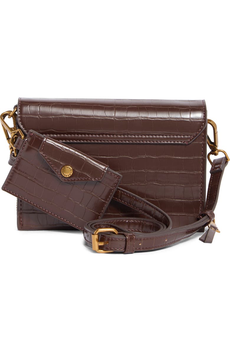 Steve Madden Siena Crossbody Bag, Alternate, color, Chocolate Croco