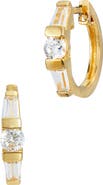 SAVVY CIE JEWELS 18K Yellow Gold Plated Sterling Silver CZ Hoop Earrings