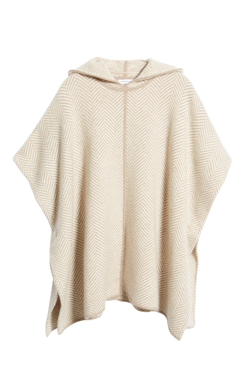 Bare Cashmere Poncho, Alternate, color, TAN COMBO