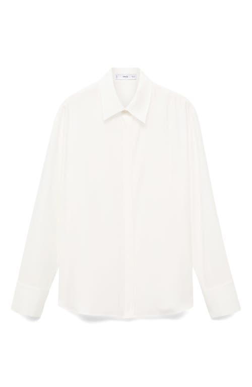 Mango Relaxed Fit Button-up Shirt In White
