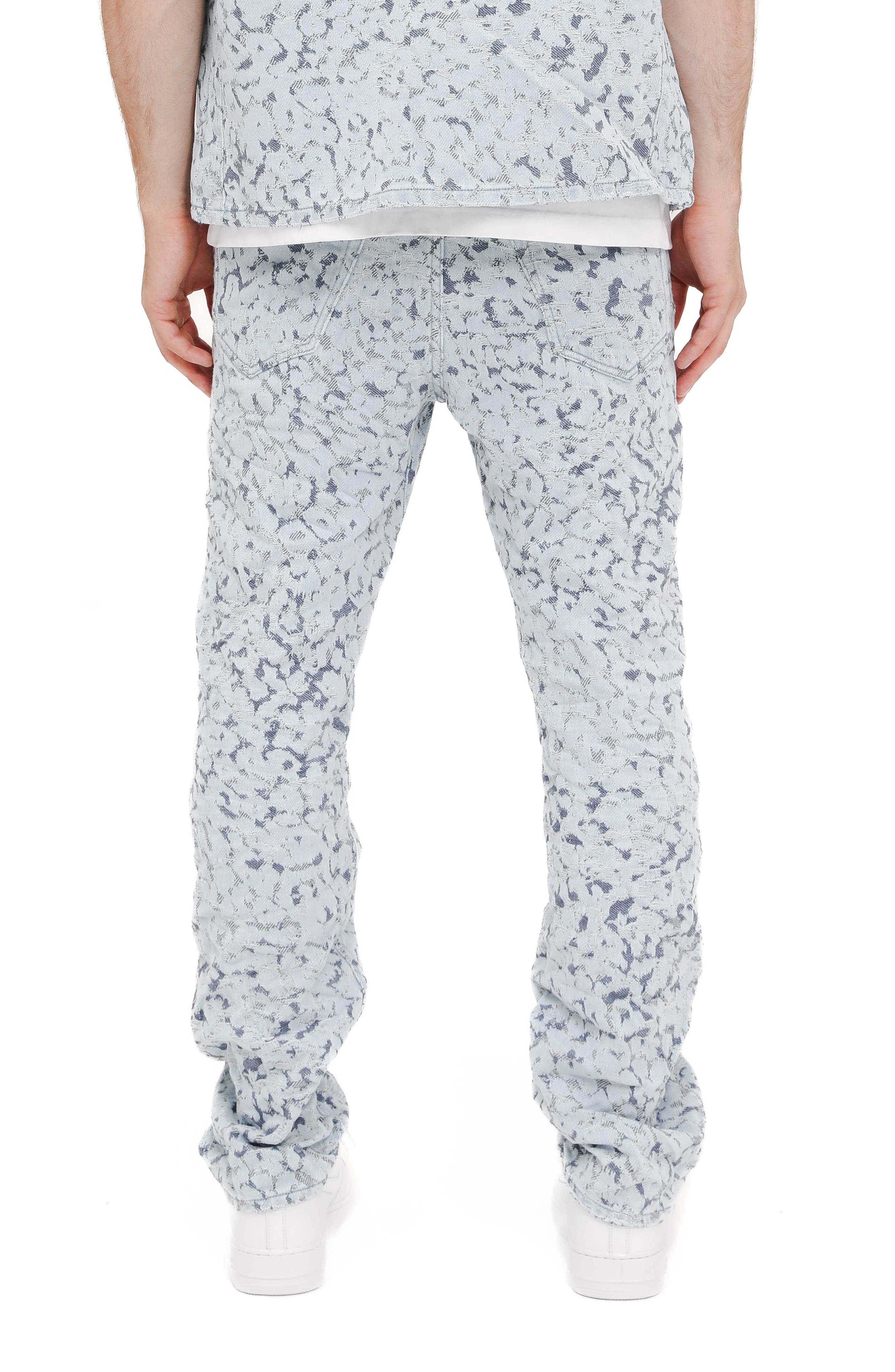 P011 Leopard Jacquard Straight Leg Jeans - image 2
