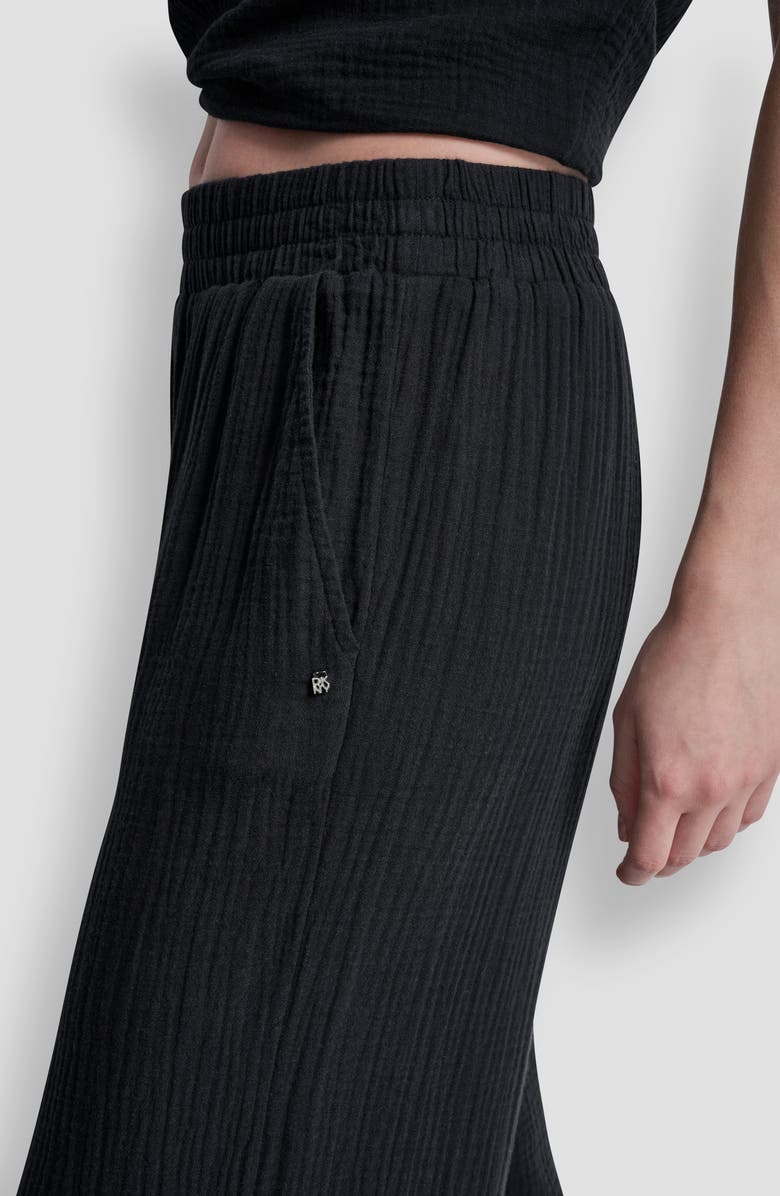 DKNY Jeans Cotton Gauze Pull-On Pants, Alternate, color, Black