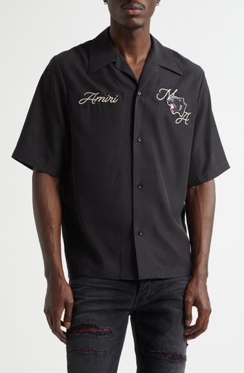 AMIRI Panther Patch Bowling Shirt | Nordstrom