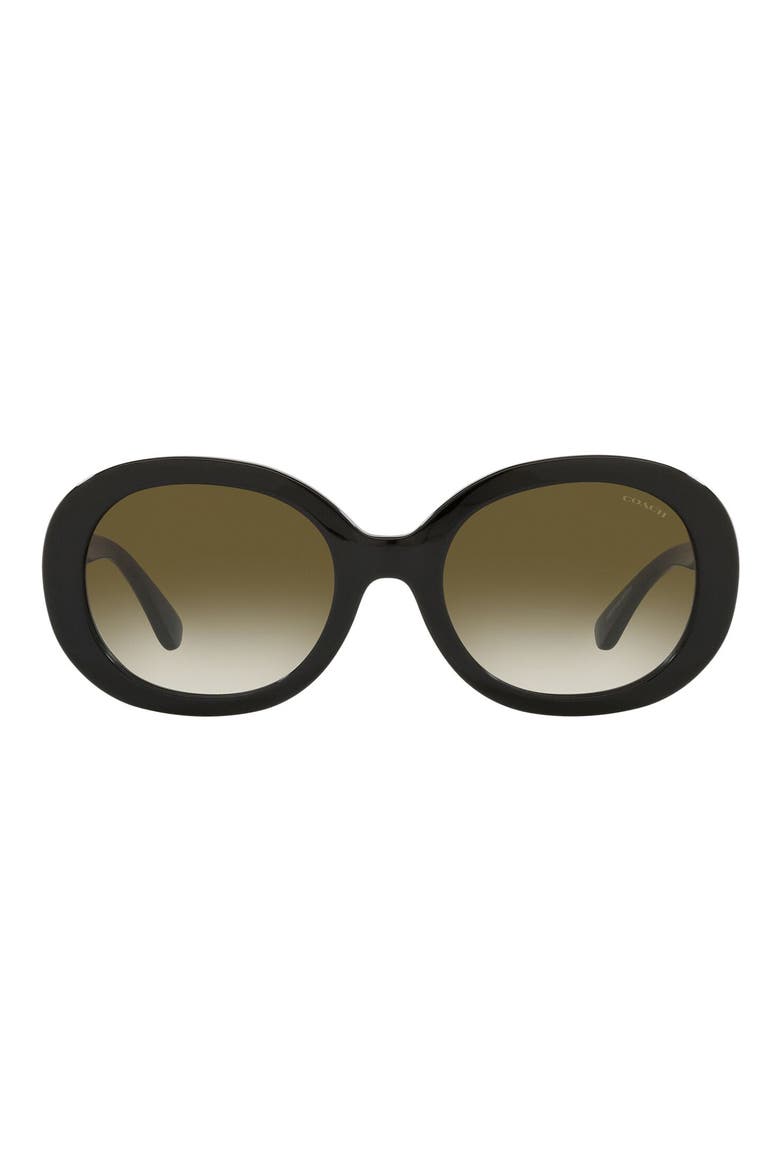 52mm Gradient Oval Sunglasses, Main, color, BLACK / OLIVE GRADIENT