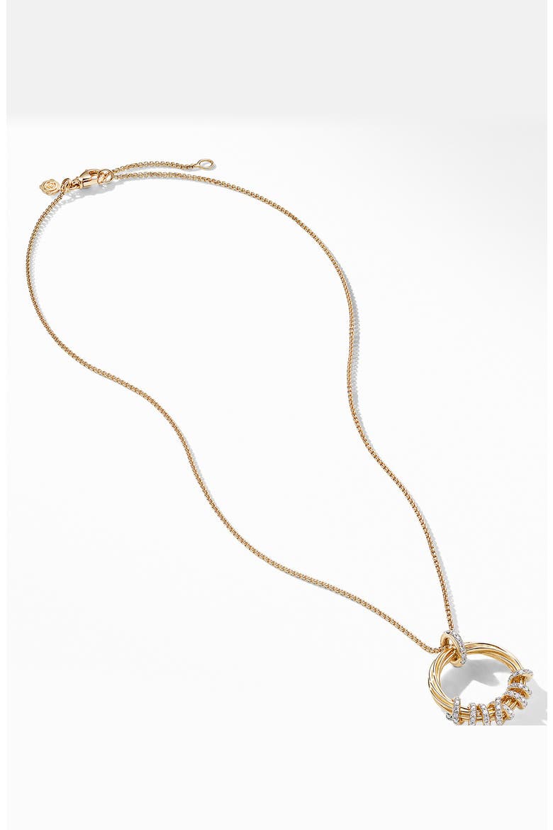 Helena Round Pendant Necklace in 18K Yellow Gold with Diamonds, Alternate, color, GOLD/ DIAMOND