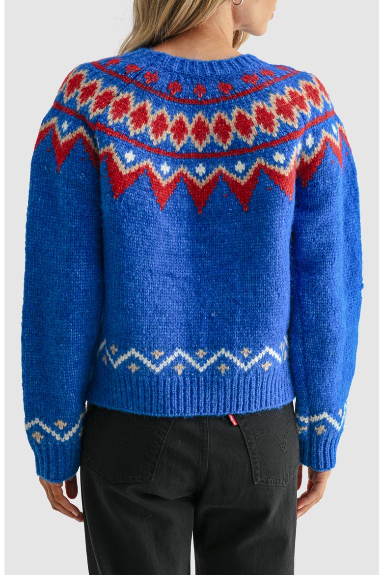 Fair Isle Crewneck Sweater, Alternate, color, BLUE MULTI