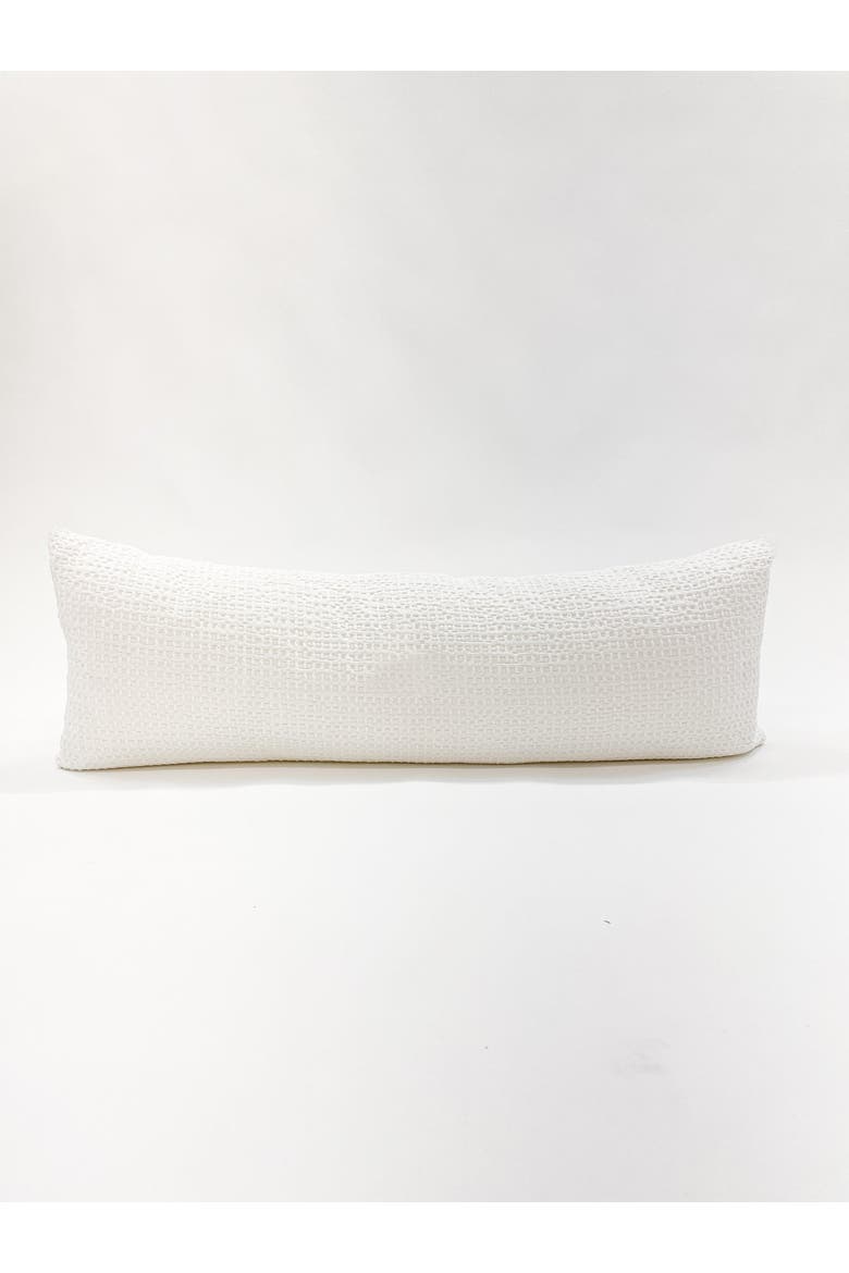 Cool Cotton Waffle Weave Pillow with Down Insert, Main, color, White