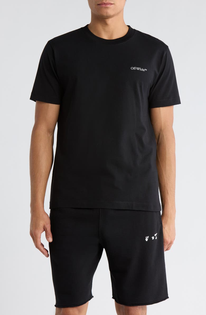 Off-White Slim Fit Scratch Arrow Graphic T-Shirt, Main, color, Black And White