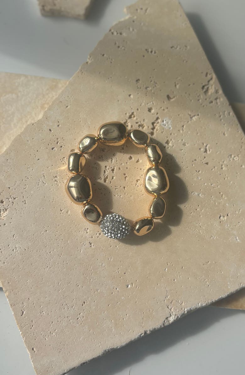 Adornia Pebbled Stretch Bracelet, Alternate, color, Gold