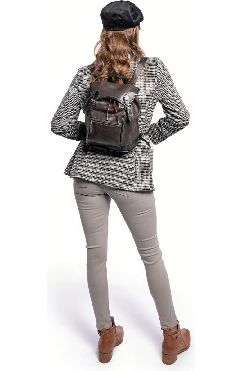 OLD TREND Ficus Genuine Leather Durable Travel Backpack, Alternate, color, Grey