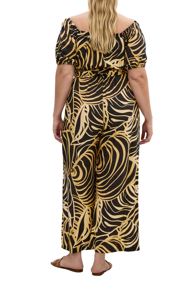 Erica Swirl Off the Shoulder Jumpsuit, Alternate, color, SEA SWIRL