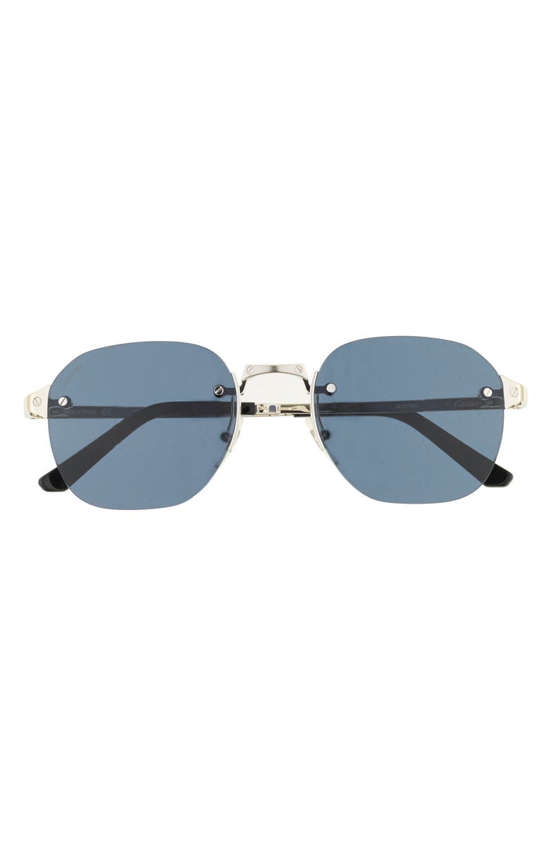 Cartier 53mm Round Sunglasses, Main, color, 