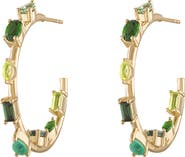 EDEN PRESLEY Mini Goddess Rainbow Sapphire Hoop Earrings
