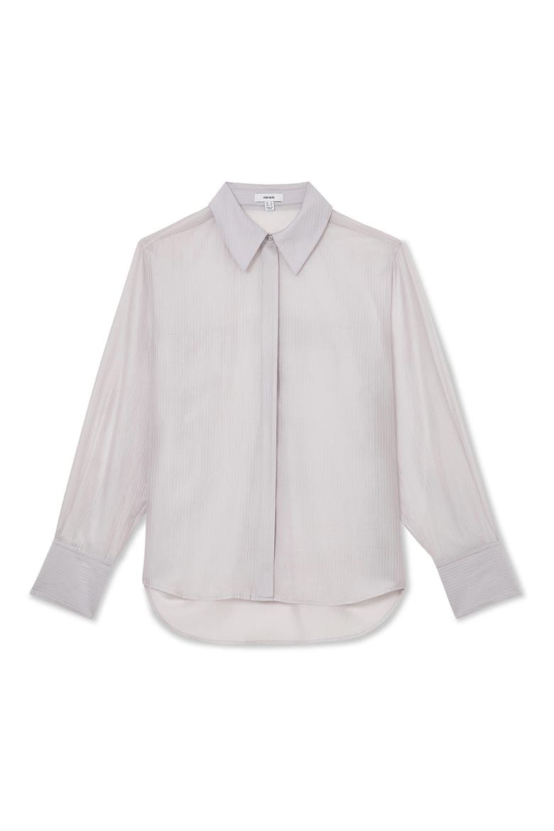 Ally Long Sleeve Button Shirt, Alternate, color, BLUE