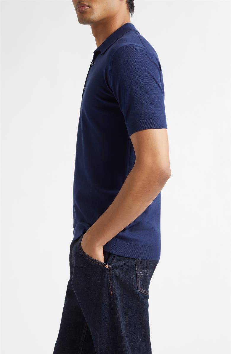 John Smedley Roth Solid Sweater Polo, Alternate, color, French Navy