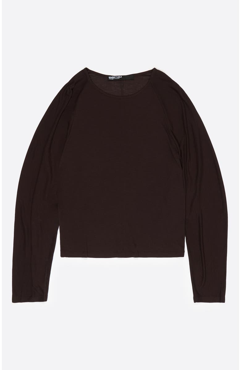 Bimba y Lola Fluid Raglan Sleeve T-Shirt, Main, color, Dark Brown