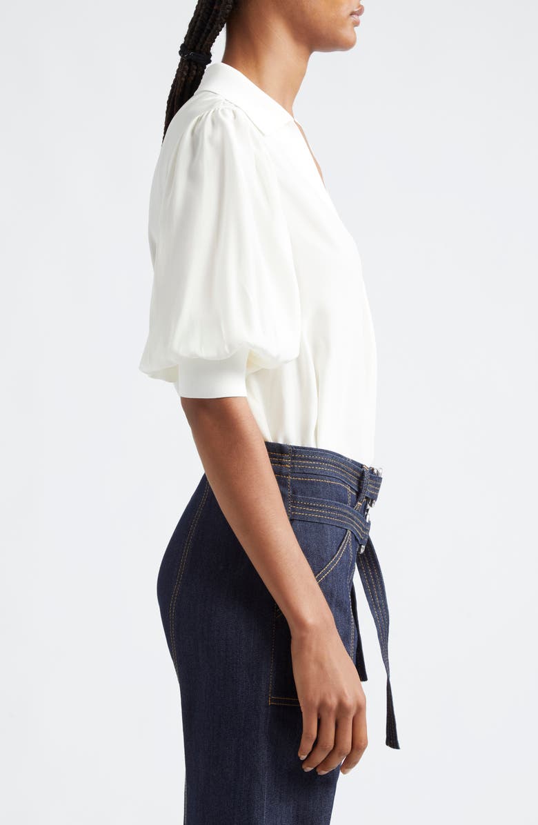 Cinq à Sept Weldon Collar Silk Top, Alternate, color, Ivory